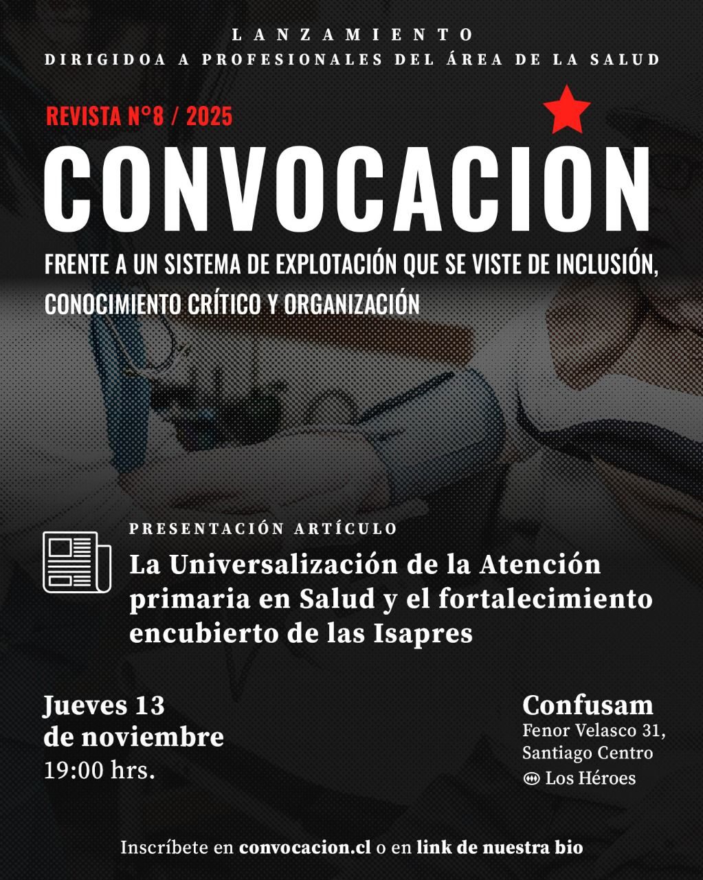 Afiche de «Universalización de la APS ¿Fortalecimiento del sistema público o beneficio para el privado?»